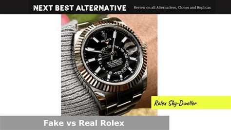 rolex sky dweller fake vs real|how to identify a rolex.